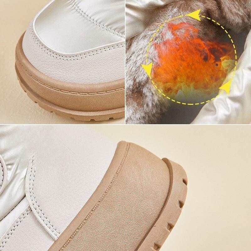 Winter Warm Snow Boots for Women Non-Slip Chunky Platform Sneakers With Faux Fur Lined Waterproof Tennis Walking Shoes Women's Comfort Short Booties