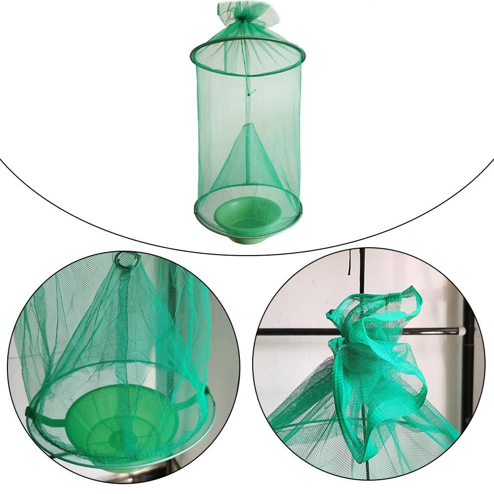 5Pcs Hanging Fly Killer Net Trap Reusable Folding Insect Catching Traps Flytrap Cage Net Traps Outdoor Garden Hanging Flycatcher
