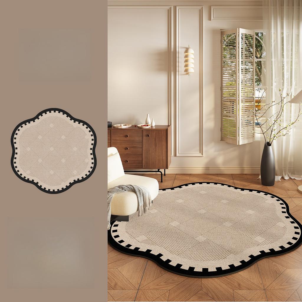 French Style Carpets for Living Room Irregular Shape Bedroom Decor Carpet Fluffy Soft Lounge Floor Mat Thick Plush Cloakroom Rug