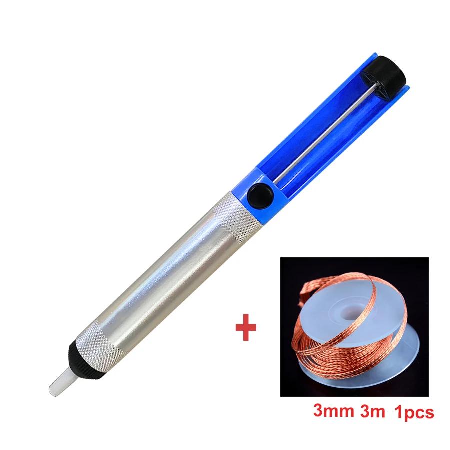 Aluminium-Entlötsaugpumpe, Werkzeug, Lötsauger, Saugnapf, Zinnstift-Entfernungsgerät, blau, Vakuum-Lötkolben-Entlötgerät