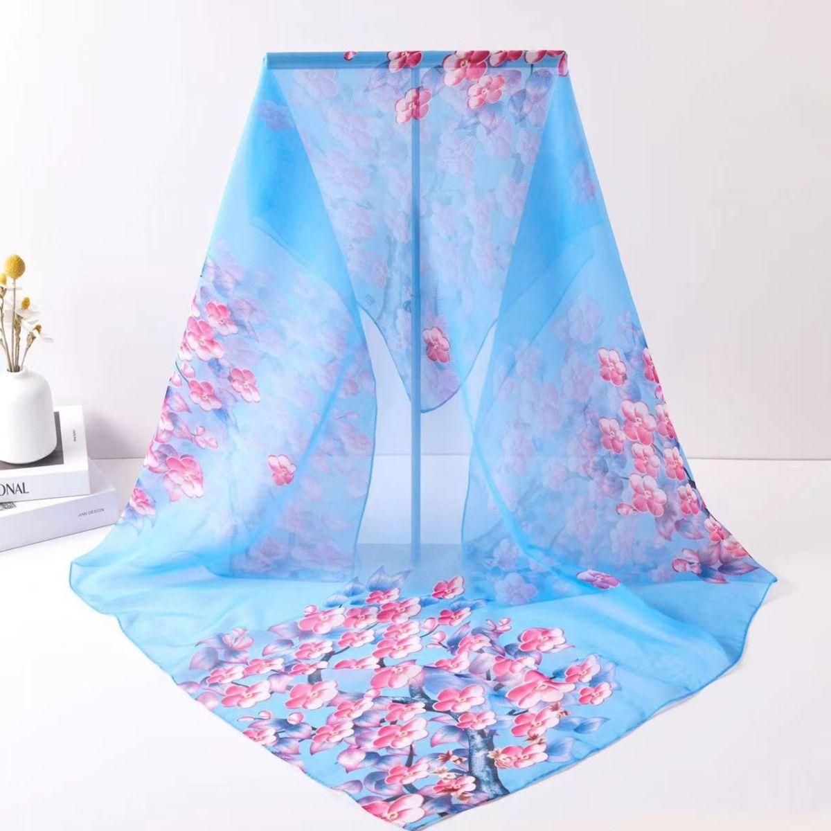 

Летний новый шифоновый напечатанный большой квадратный шарф шаль женская декоративная универсальная защита от солнца и затенение 90-90Cm