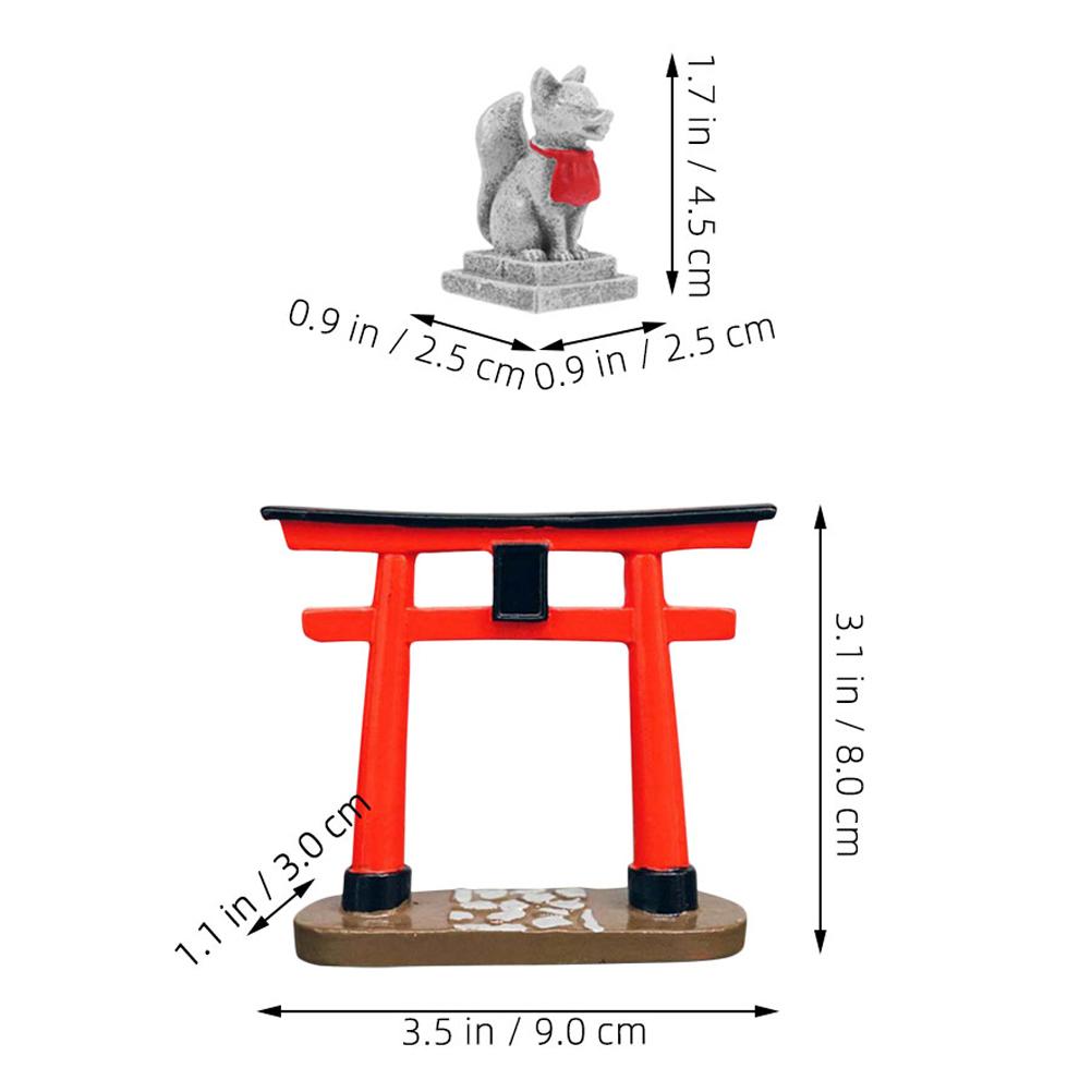 

1 Set Simulated Torii And Animal Decor Fish Tank Ornament Aquarium Crafts Torii Sculpture DIY Fish Tanks Sculpture Decor 9.00X8.00X3.00CM
