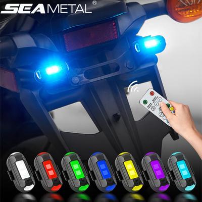 SEAMETAL 7 Farben Mini Motorrad LED Antikollisionswarnleuchte Flugzeug Stroboskoplicht mit Fernbedienung