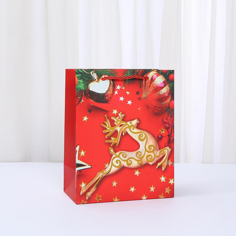 6/10pcs StoBag Christmas Paper Tote Bags Recyclable Gift Bags for Holiday Packaging Party Favors Candy Cookies Classroom