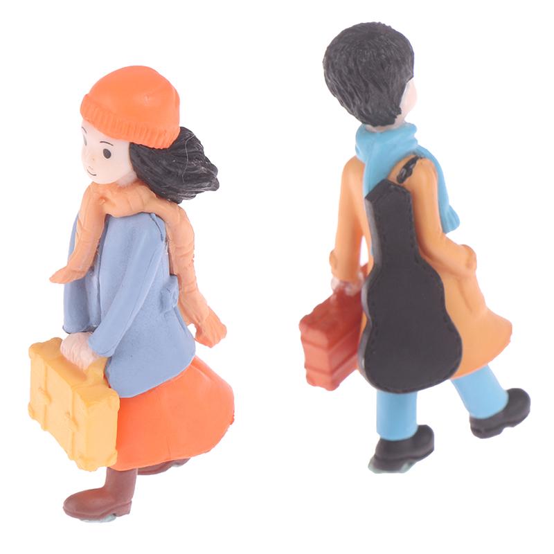 Travel Couple Diy Mini Miniature Fairy Garden Dollhouse Decor Micro Landscape