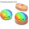 Regenbogen-Knödel Squishy Spielzeug TPR Langsam Aufgehend Stressabbau Fidget Ball Mit Dampfkorb Knetspielzeug Geschenk Für Kinder Erwachsene