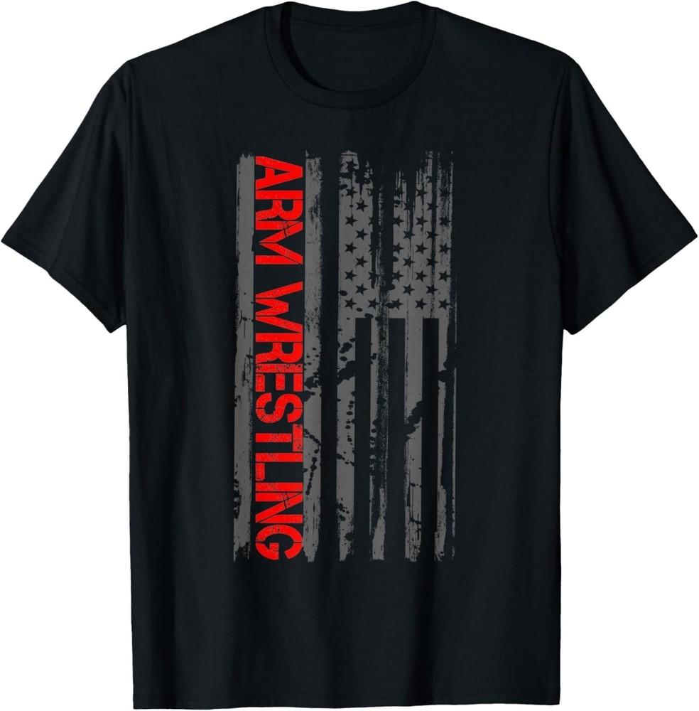 Arm Wrestling Patriotic American Flag Gift Unisex T-Shirt