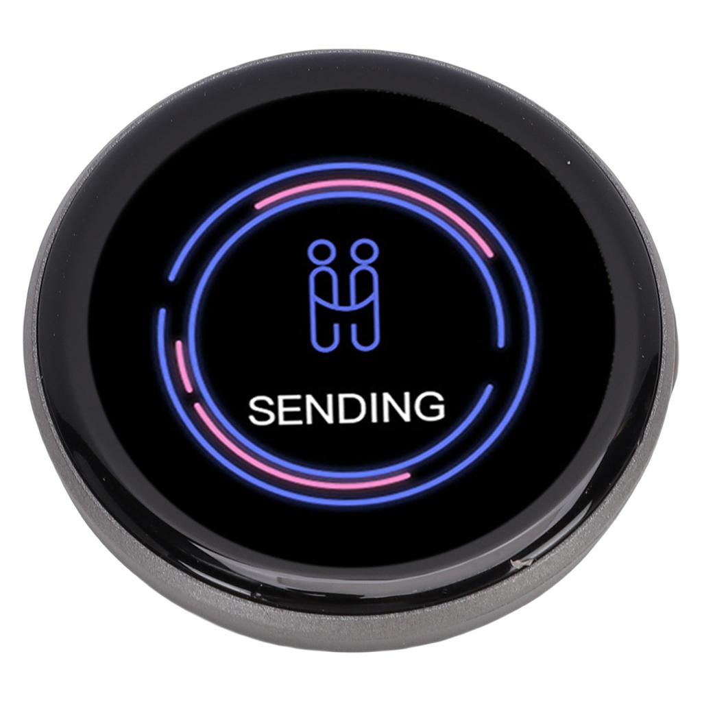 Spilla Elettronica Divertente Badge Touchscreen con Display HD da 1,7 Pollici Trasferisci Foto Video per Zaini Vestiti Nero