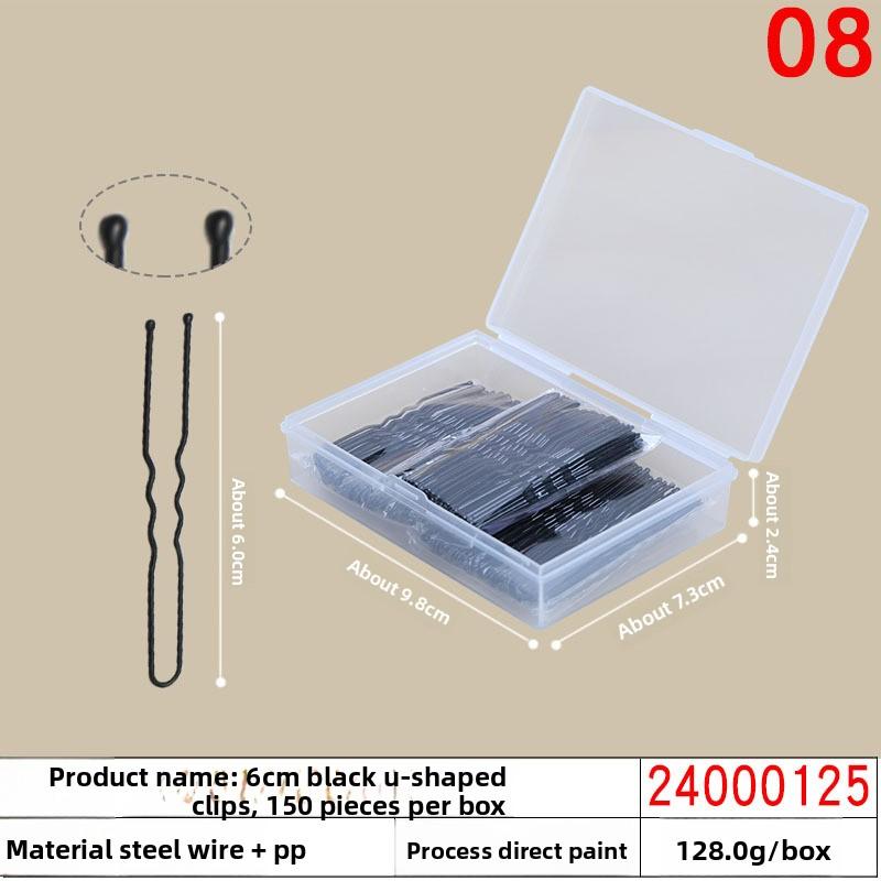 Black Steel Clip Box Contains A Straight Clip for The Bride's Updo Hairstyle Bangs Clip Wavy Hair Clip and Hair Accessory