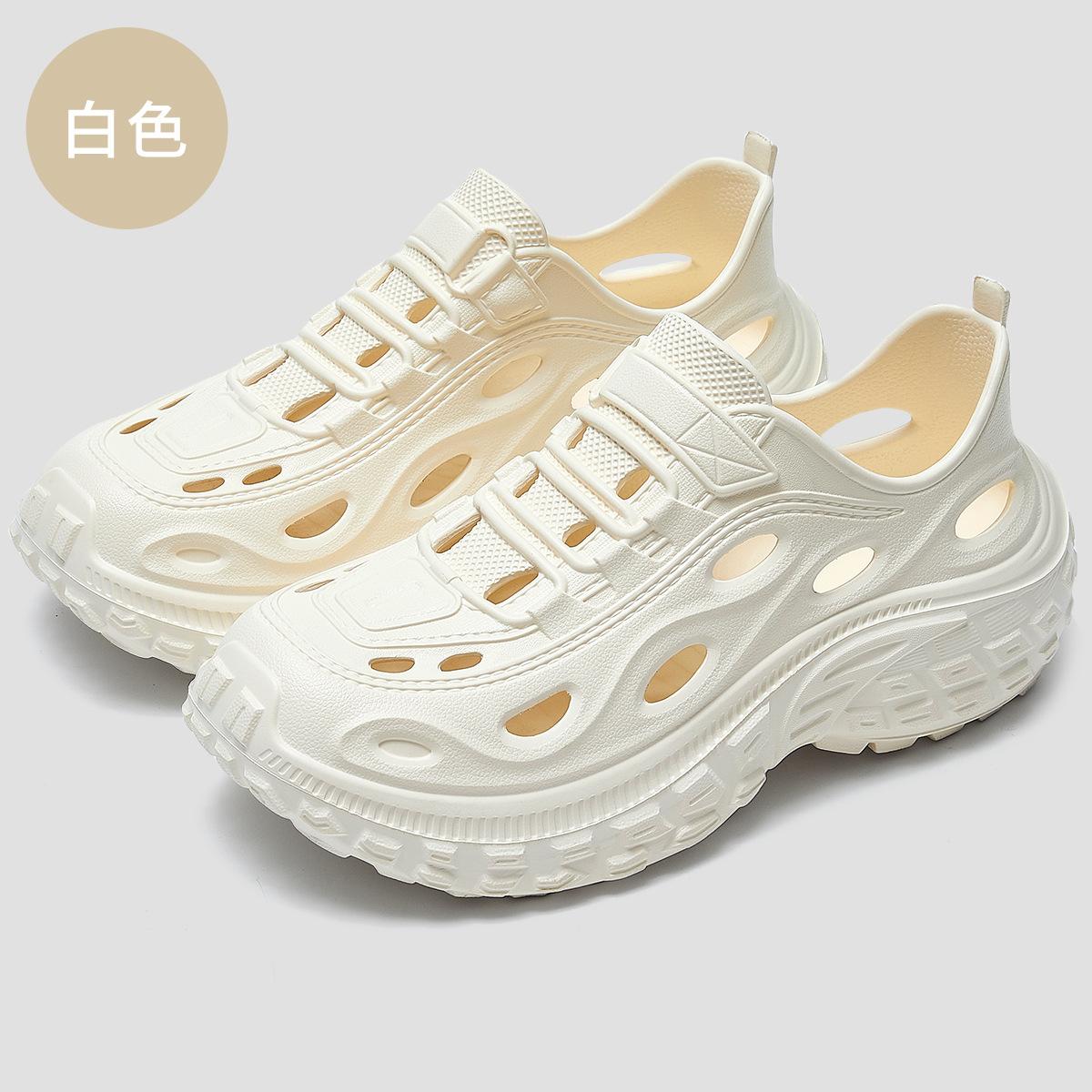 

Fashion Men s 2025 new summer thickened soft soled sandals for both men and women, outdoor beach shoes, casual slippers 40 белый