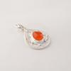 Carnelian Gemstone 925 Stamped Silver Handmade Jewelry Pendant 1.40" Gift For Her PP-19-25