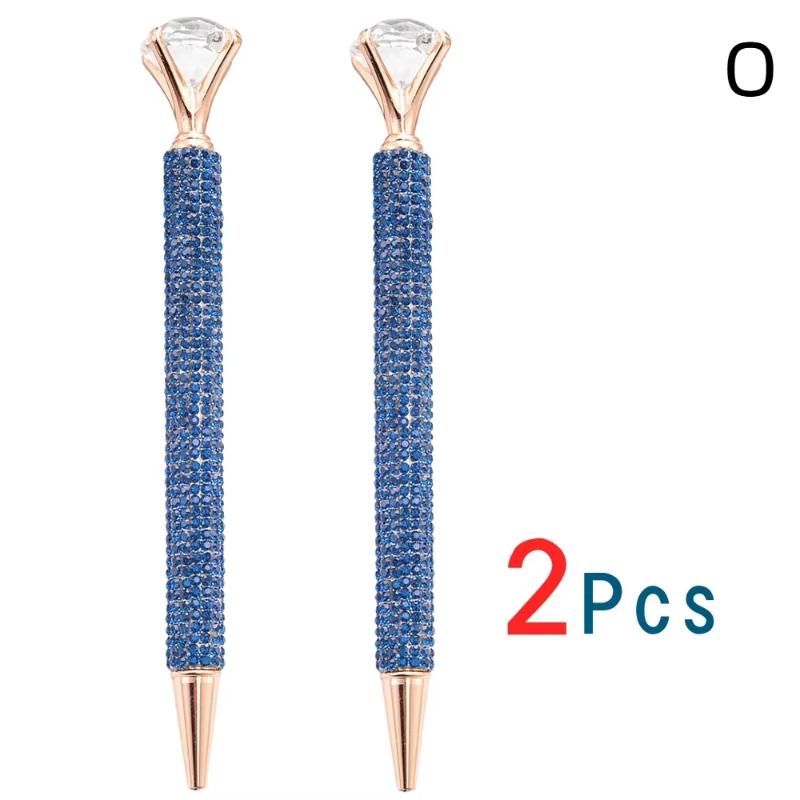 2/5 vnt. Cirkonio rutalinis rašiklis su dideliu kristaliniu viršumi, žvilgantis korpusas, puiki dovana biurui, mokyklai, vestuvėms moterims