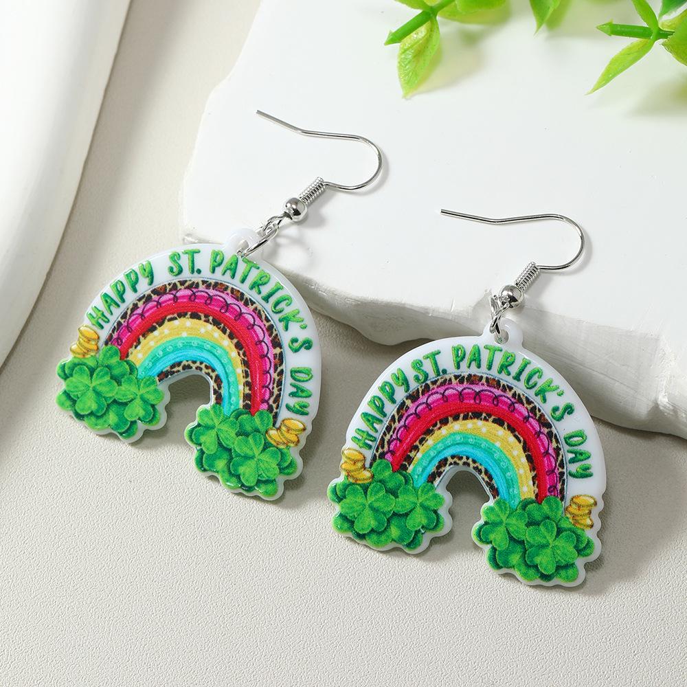St. Patrick s Day Shamrock & Horseshoe Tassel Earrings