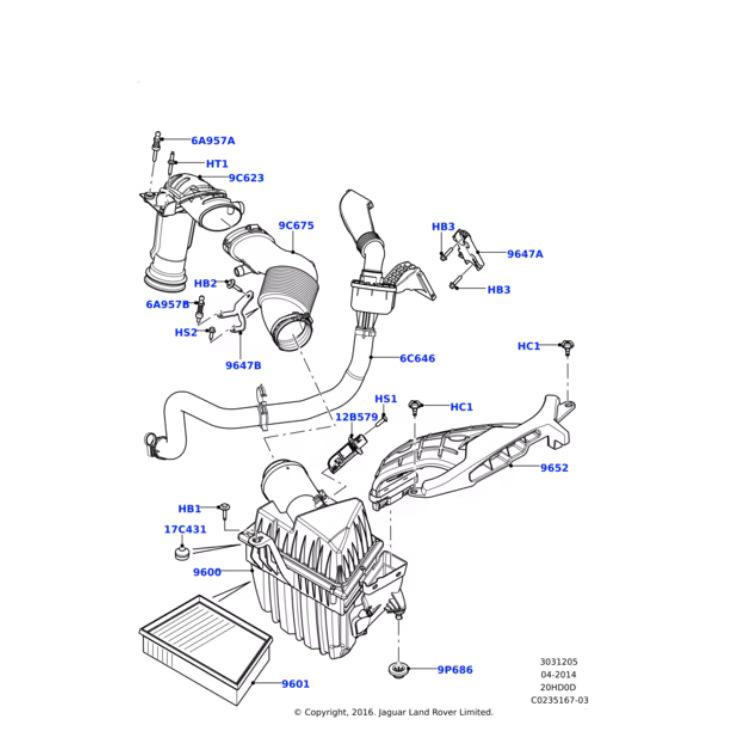 LR024310: Compatible Air Filter Box for Land Rover Range Rover Evoque