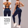 Butt-Lifting Padded Ribbed Sport Jumpsuit with Long Pants