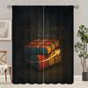 Set Of 2 Rubik Cube Printed Curtains Pole Bag Christmas Decorations Home Room Curtain Polyester
