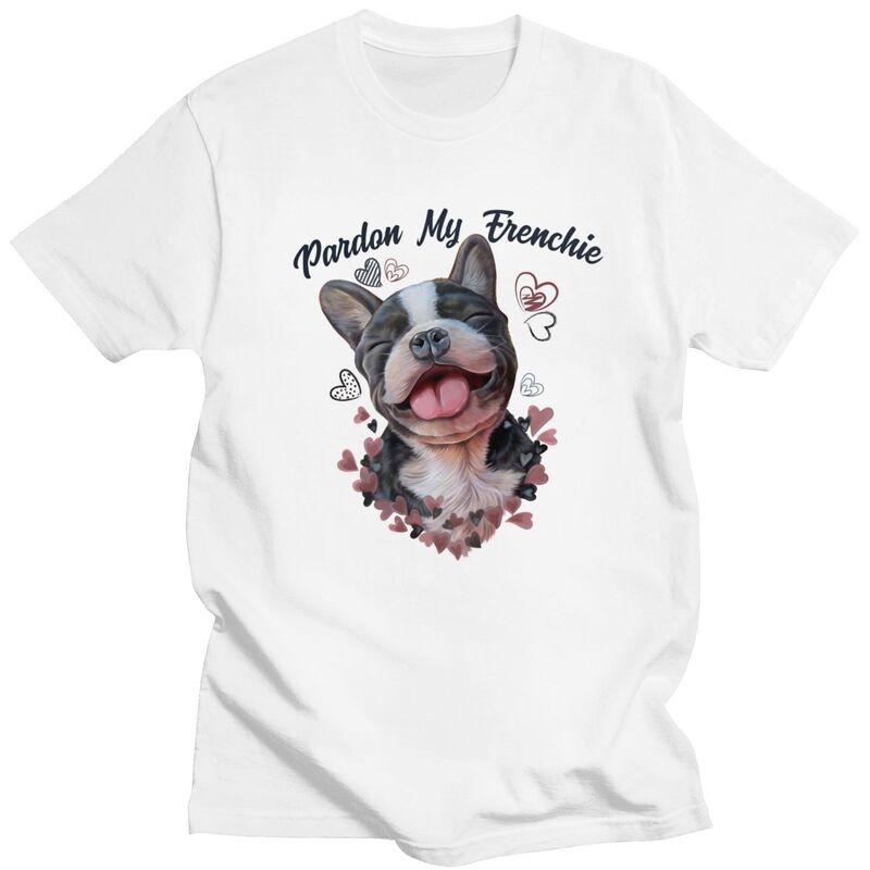 Custom Pardon My Frenchie French Bulldog T Shirts for Men Pure Cotton Tees Tshirt Short-Sleeve Casual T-shirt - Men s Summer ... S разноцветный