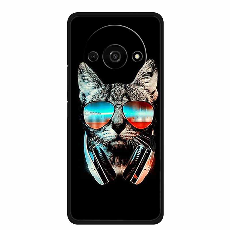 For Xiaomi Poco C61 Case Cool Animal Soft Silicone TPU Phone Case Back Cover for PocoC61 Shockproof Lovely Cat Protective Cover