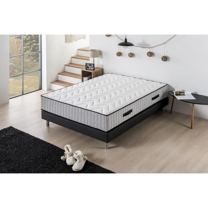 Mattress + Box Spring Set 160 X 200 Cm - 672 Pocket Springs - 7 Comfort Zones - 27 Cm - Firm - DEKO DREAM Hotel Supreme