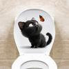 Black Cat Butterfly Toilet Sticker Waterproof Removable Self-adhesive PVC Living Room Bathroom Wall