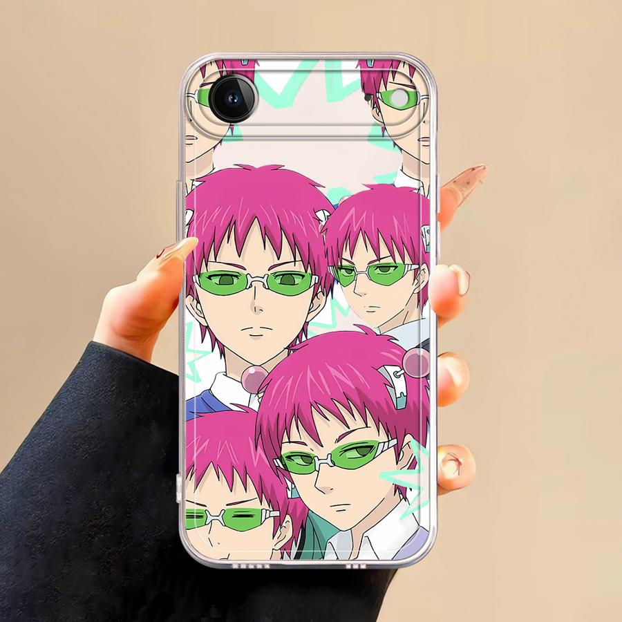 Cute Boy Saiki K-Kusuo Clear Cover Case for iPhone XR 7 8 SE 17 Air XS 16e 15 14 16 Plus 13 12 11 Pro Max