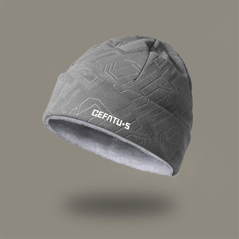 Windproof Velvet-Lined Winter Knitted Beanie with Ear Protection