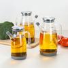 Oil Pot 600/800/1000ml Glass Oil Bottle with Scale Stainless Steel Lid High Temperature Resistant Household Kitchen Oil Pot