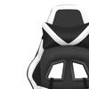 Gaming Chair with Massage & Footrest Black & White Faux Leather