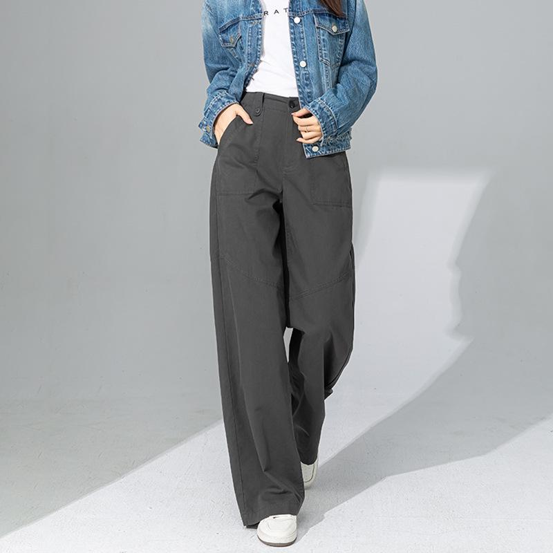 

Xinge Women s Versatile Tencel Cotton Casual Pants, Four Seasons, Pinch Pleat, American Workwear, Large Pocket, Straight Leg, 2025 Design 31