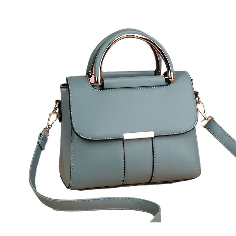 Borsa a tracolla da donna versatile in vera pelle - Borsa alla moda monocolore, semplice, di grande capacità, trendy