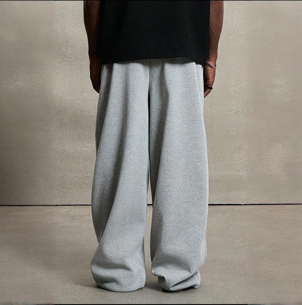 Men's Solid Color Loose Wide Leg Sweatpants Men's Casual Fashion Sweatpants