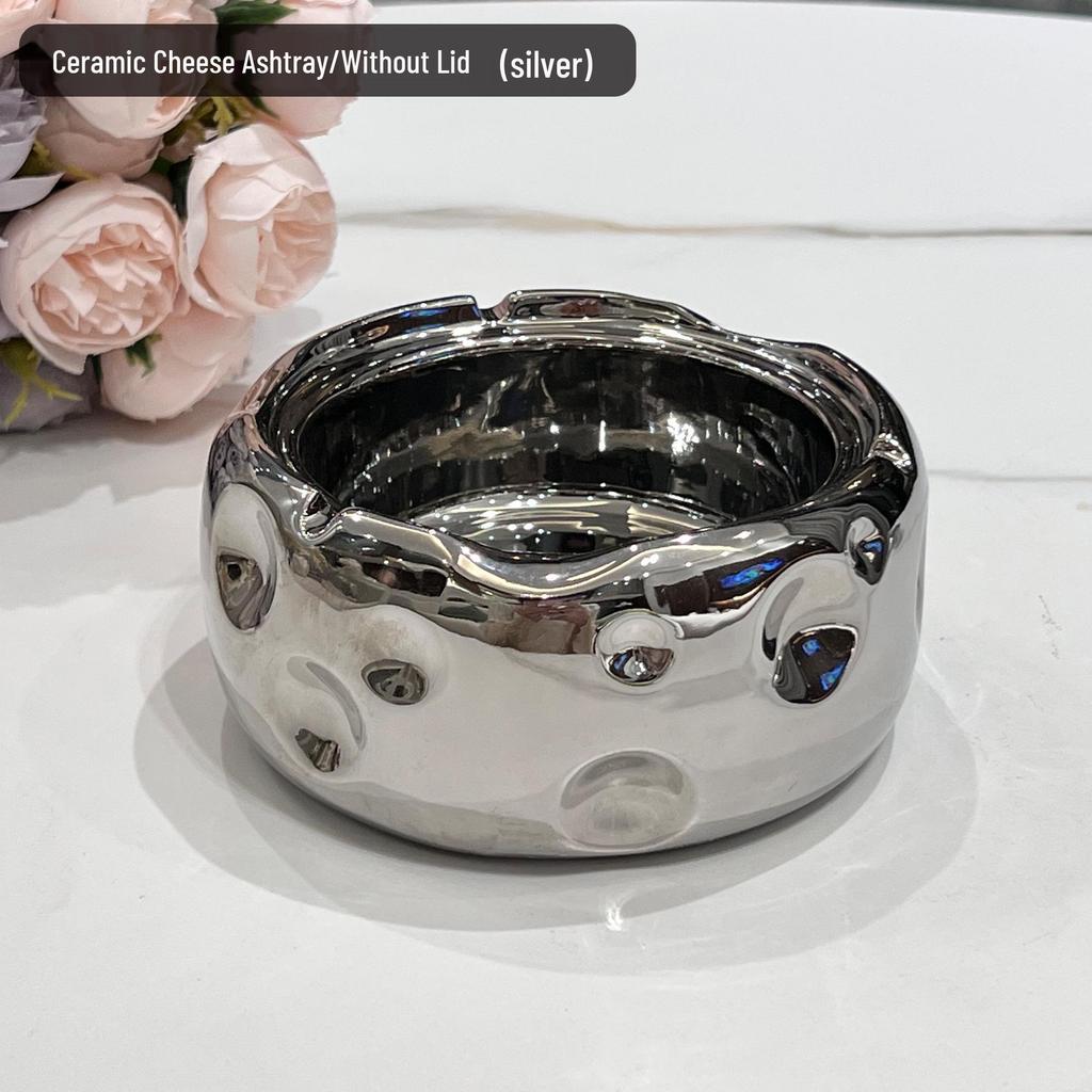 High-End Ceramic Ashtray with Lid: Stylish, Anti-Fly Design for Home & Commercial Use