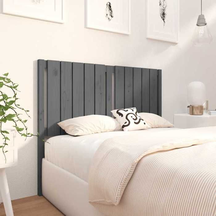 VidaXL Headboard Grey 125.5x4x100 Cm Solid Pine Wood 818862