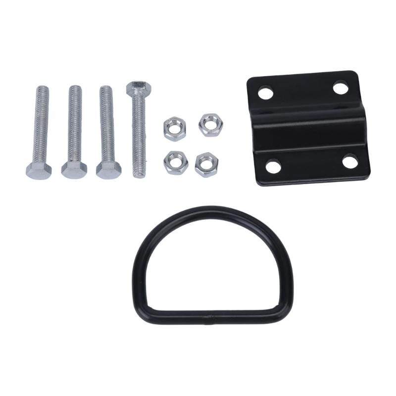 Heavy-Duty Bolt On D Rings Tie Down Securing Set of 6, Carbon Steel Swivel Rings with Four Hole Mounting Plate for Truck Bed Cargo & Trailer Tie Down
