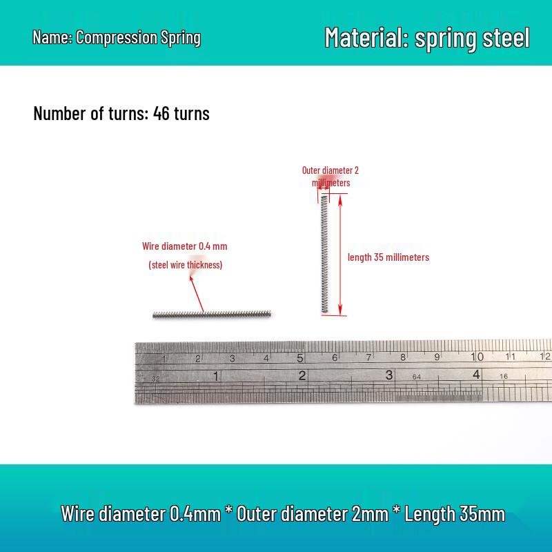Small Mechanical Compression Spring: 0.4mm Wire, 2-8mm Outer Diameter