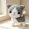 Décoration d'étagère à livres Chat au Crochet Debout Animal Tissé à la Main Chat Créatif Tricoté Cadeau de Noël