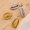 CARLIDANA Fashion Ocean Summer Beach Shell Shaped Earrings Stud Earrings Stainless Steel Earrings Waterproof Jewelry for Women