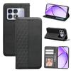 For Xiaomi Redmi K70 Ultra Wallet Phone Case Strong Magnetic Checkered Pattern Imprint Leather Flip Cover