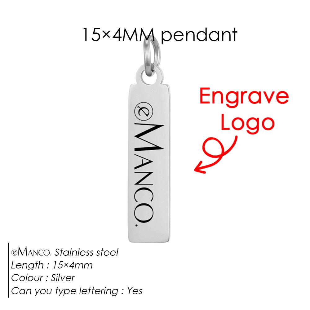 e-Manco Custom Tags Stainless Steel Charms for Necklace Bracelets 6 Sizes to Choose