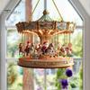 Santa Claus Carousel Pendants Christmas Carousel/Snow Cottage Hanging Ornament, Double-Sided Double Sided Printed Acrylic Charms Pendant for