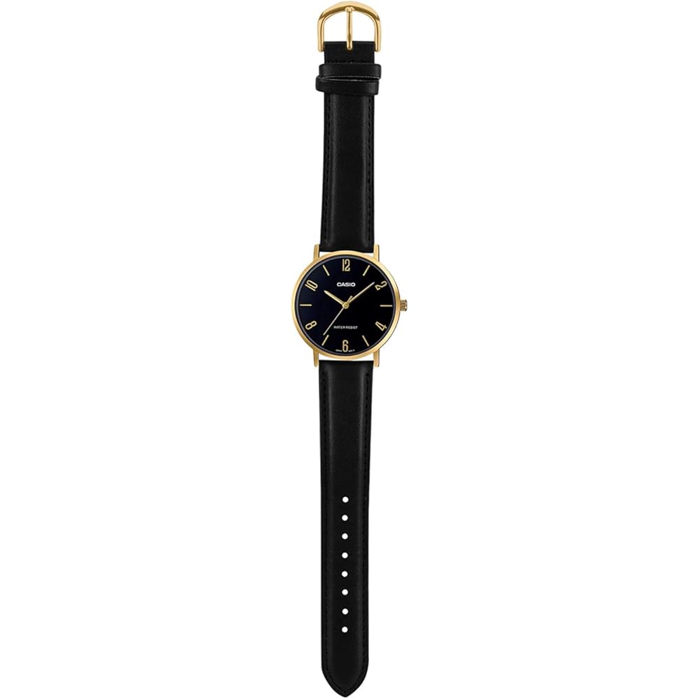 Casio Analog Watch Black Leather 46x40x8.2mm Quartz Movement