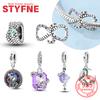 Original Copper Purple Zircon Snake Charms Beads Fit Bracelet Women Accessory Jewelry Making Fine Jewelry Gift