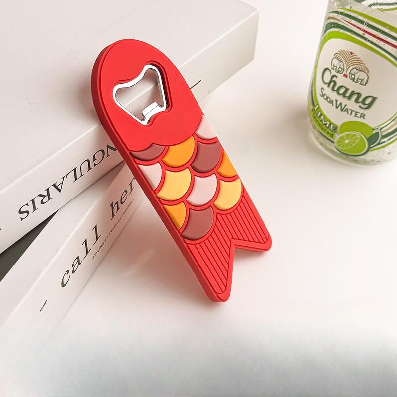 

Fulu Magnetic Bottle Opener, Fridge Magnet Soft Rubber Bottle Opener, Beer Bottle Cap Remover, New Year Decoration Red tail