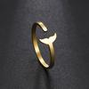 Fishtail Mermaid Tail Open Rings Women Stainless Steel Gold Finger Ring Jewelry Trend Gift for Lover Mother