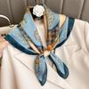 70x70cm Fashionable Korean Style Silk Square Scarf Satin Print Hairband Necktie Hair Accessory Headscarf Versatile Wrap Scarf