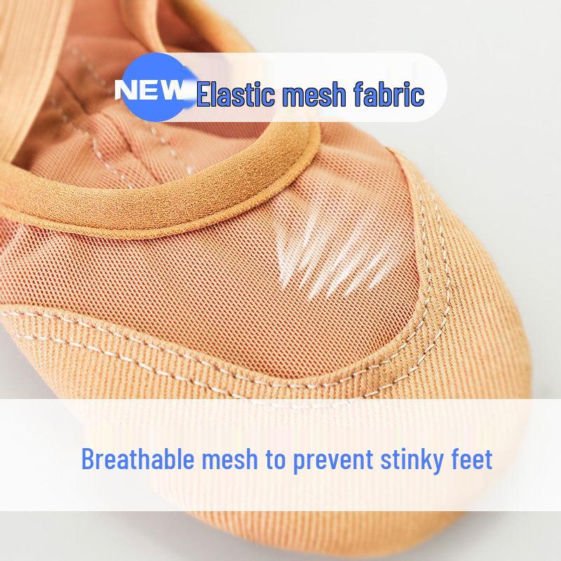 Women's Elastic Mesh Ballet & Yoga Dance Shoes - No Drawstring Cat Paw Design