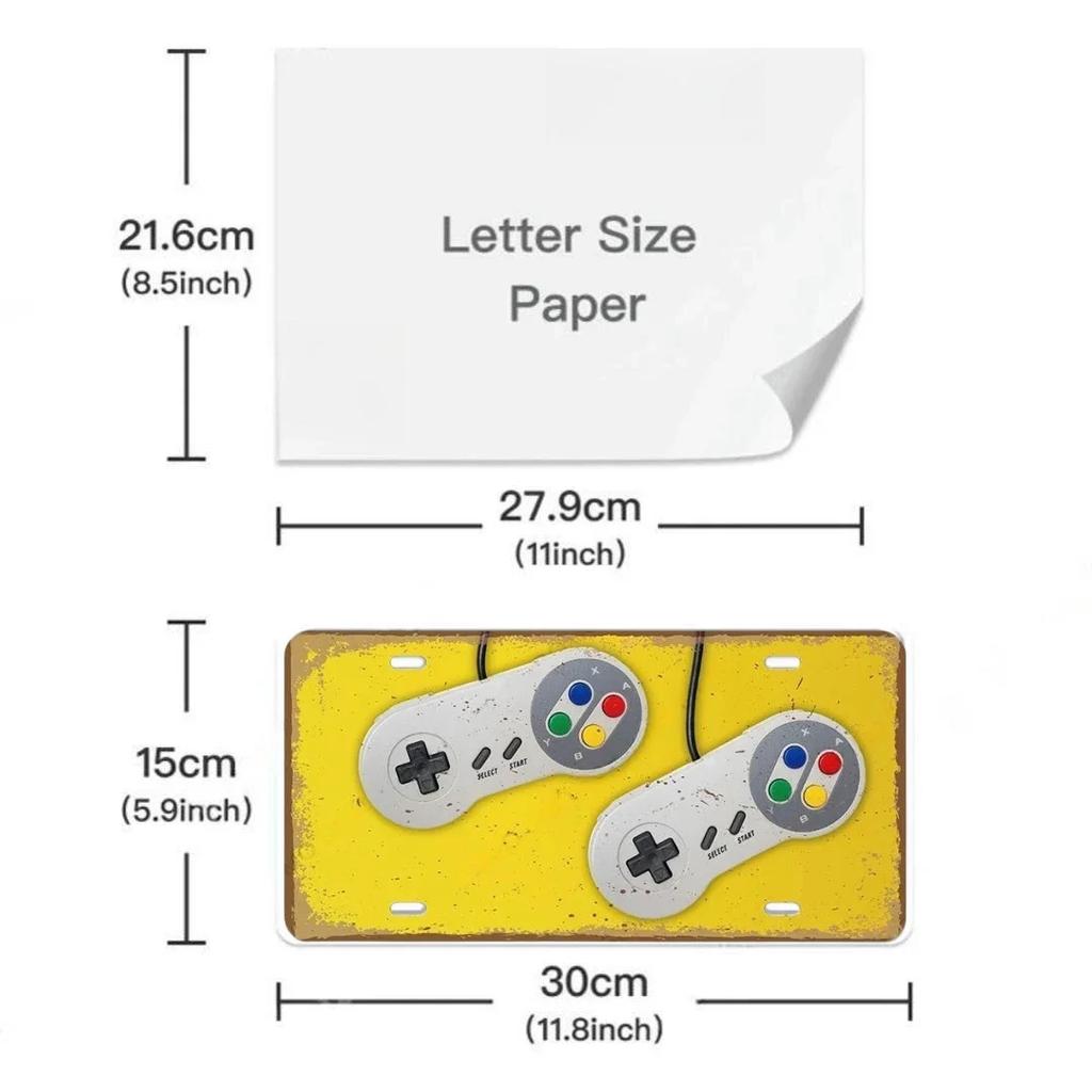 Vintage Video Game License Plate Metal Sign Playstation Gamer Metal Tin Poster For Boys Play Room Workshop Home Wall Art Decor