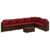 8 piece brown garden sofa set with cushions