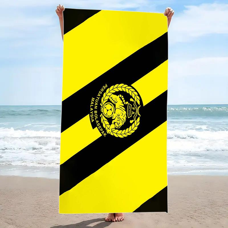 Malaysia Football Print Beach Towel, Large Soft Quick Dry Towel for Beach Camping Swimming