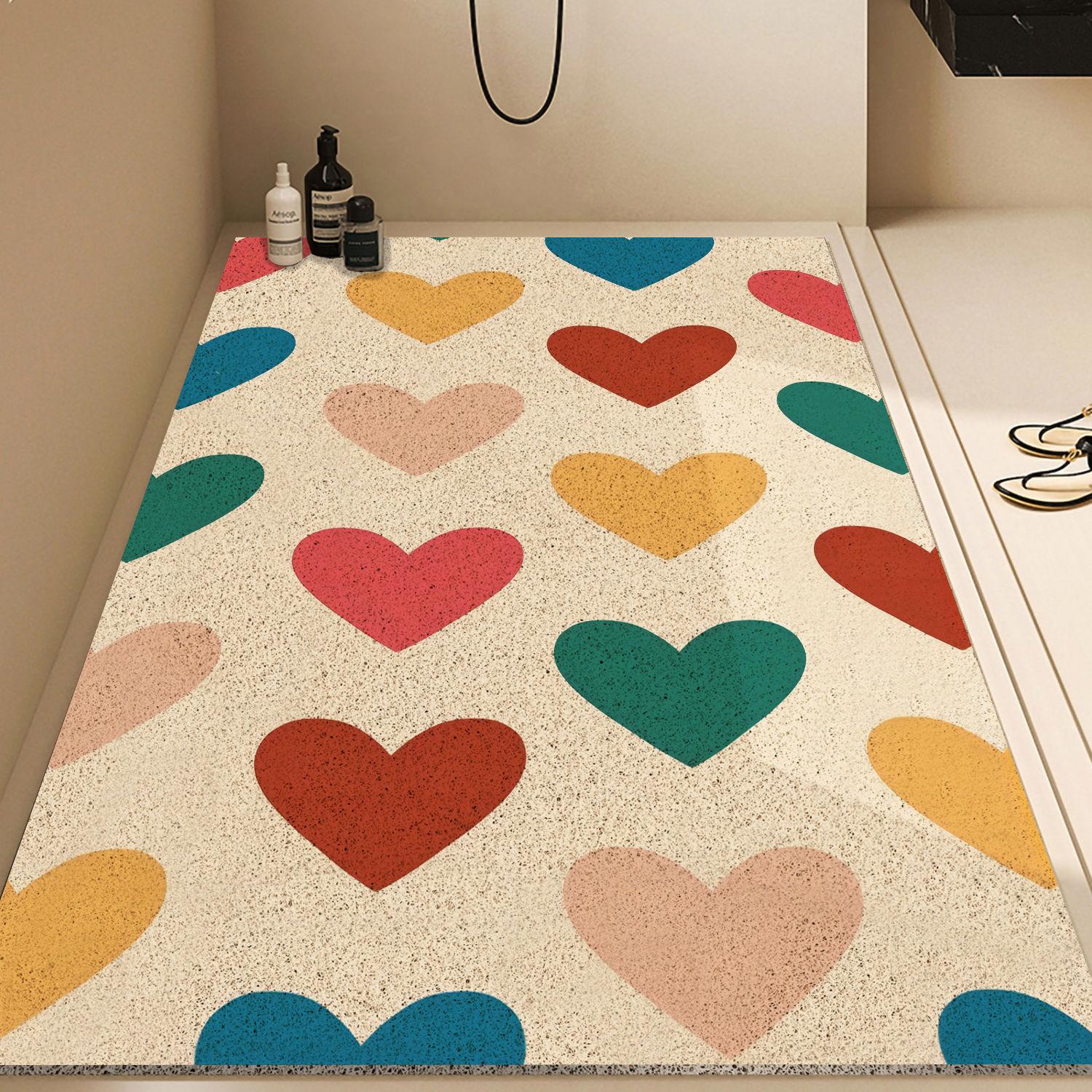 

Коврики для ванной комнаты из шелка с пряжками — это небольшие, свежие, нескользящие, полые, за которыми легко ухаживать, коврики для душа для детей, устойчивые к падениям, дренажные коврики для пола 40 * 60CM